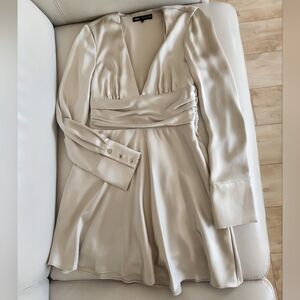 Zara Cream Ruched Backless Gown